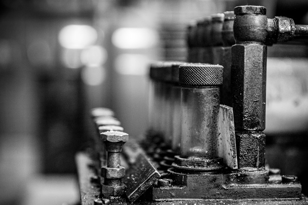 Macro photograph of precision industrial bolts